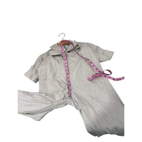 Rouso The Label Harper Collared Jumpsuit Striped Khaki Minimalist Womens XS New - Picture 13 of 13